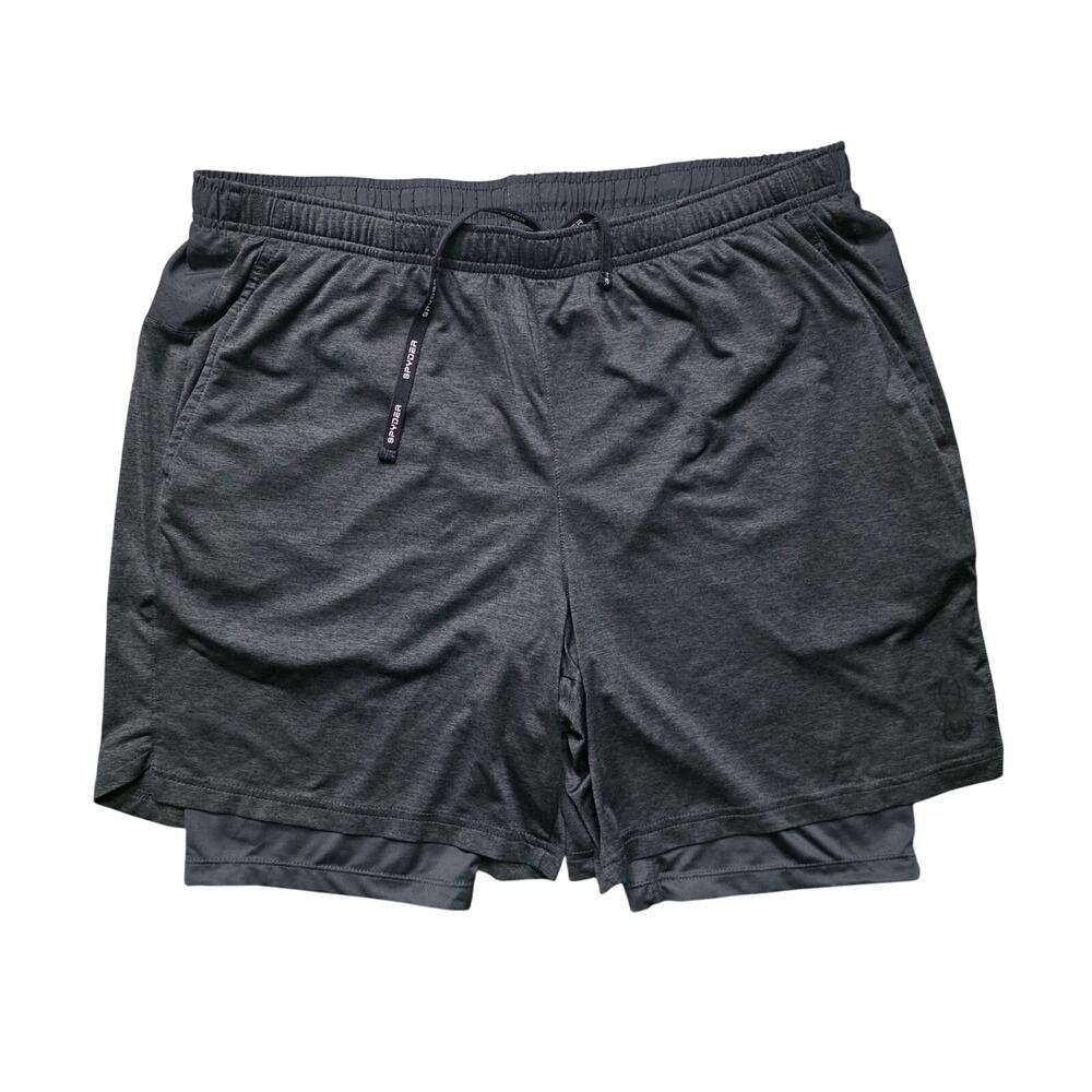 Spyder Men’s Gray ProW B Lined Activewear Running Shorts XL
